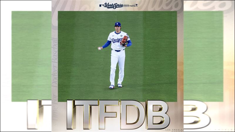 世界大賽G4大谷翔平掛帥先發。(圖/翻攝自道奇 X)