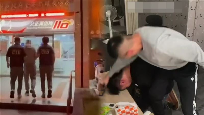 李姓男子被余男凌虐施暴，警方逮捕余男偵辦。（圖／翻攝畫面）