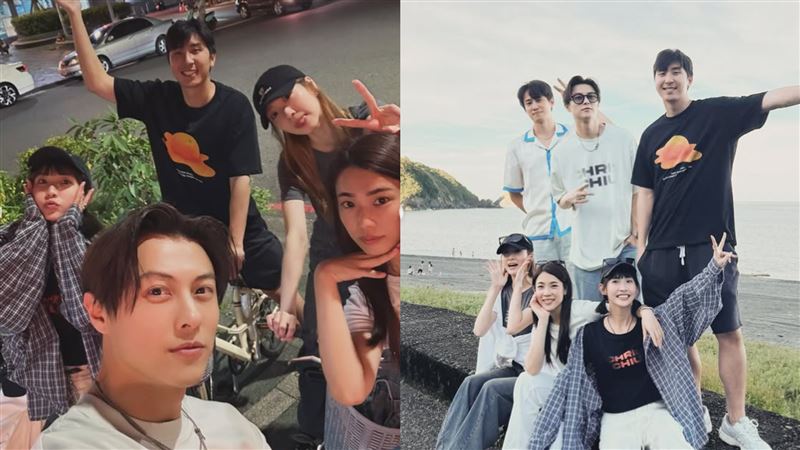 粿粿與王子也被找出,與友人們一同出遊的合照中,雙方站得相當靠近。(圖/翻攝自王子IG)