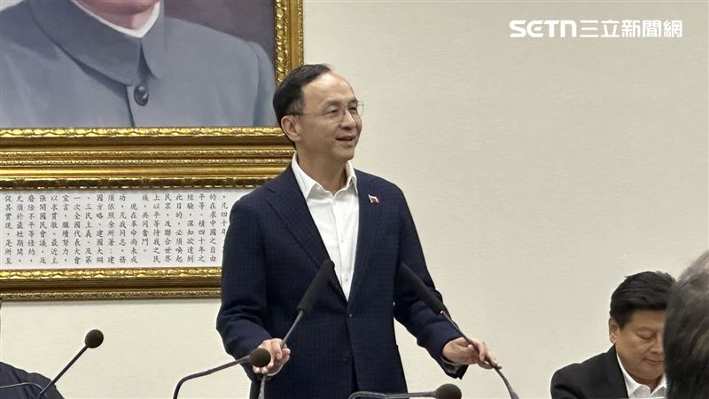 朱立倫最後一次中常會談話。(圖/記者詹宜庭攝影)