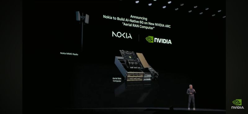輝達GTC華盛頓場次,讓輝達的新夥伴多了許多,包括Nokia作為輝達發展電信業的關鍵。(圖/翻攝自YT @NVIDIA)