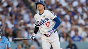 大谷翔平連2打席擊球被美技沒收。（圖／美聯社／達志影像）