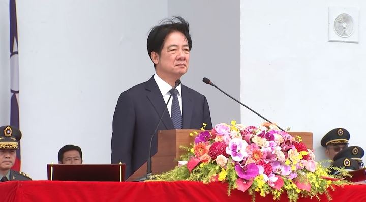 總統賴清德主持「陸軍裝甲第五八四旅聯兵三營換裝M1A2T戰車成軍典禮」(圖/翻攝畫面)