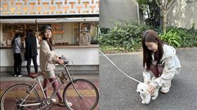 福原愛昨(29日)在小紅書上曬出最新運動穿搭照，及與狗狗互動的瞬間。（圖／翻攝自小紅書）