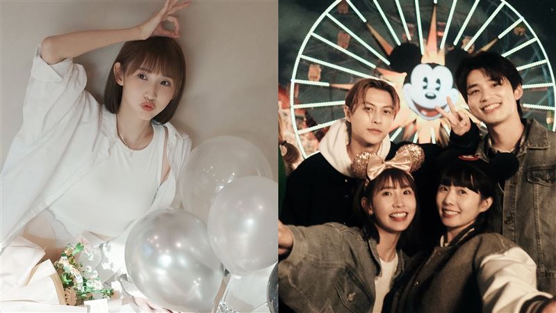 網友抓包粿粿從沒幫丈夫范姜彥豐發過生日文,卻藉由迪士尼之旅祝王子生日快樂。(圖/翻攝自IG @meigo.c)