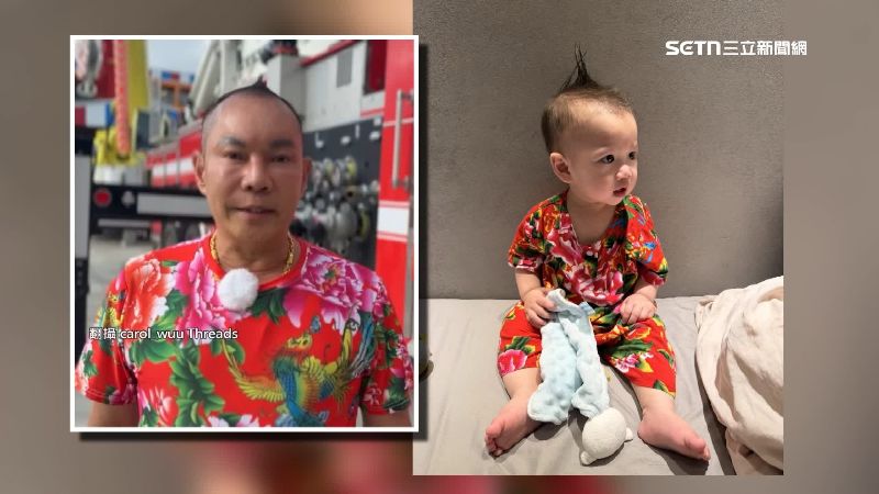 還有小孩扮成竹北吊車大王胡董