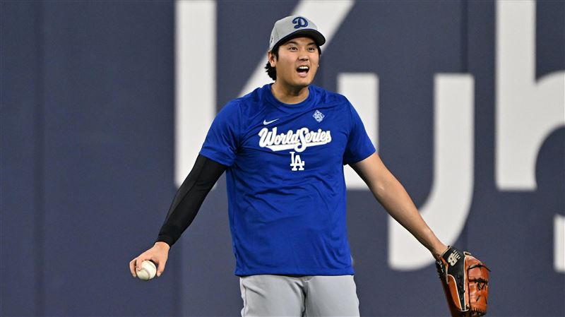 大谷翔平世界大賽第6戰有可能上場後援。(圖/美聯社/達志影像)