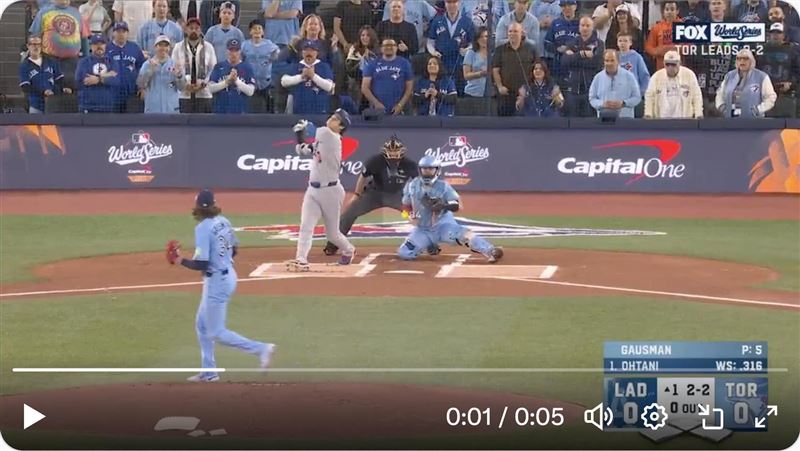 大谷翔平首打席遭到三振。（圖／翻攝自MLB推特）