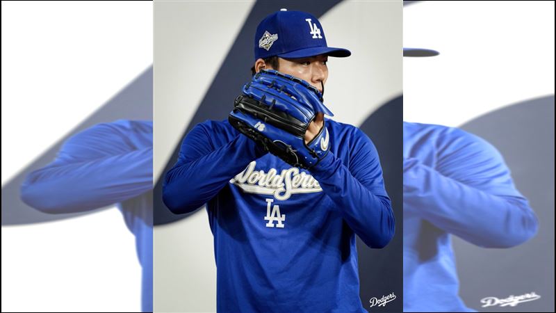 世界大賽G6山本由伸3局下丟分。(圖/翻攝自道奇 X)