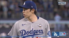 世界大賽第6戰，佐佐木朗希8局下登板。（圖／翻攝自MLB官網）