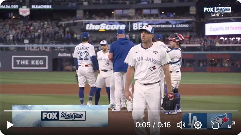 藍鳥先發投手薛澤（Max Scherzer）4.1局退場。（圖／翻攝自MLB官網）