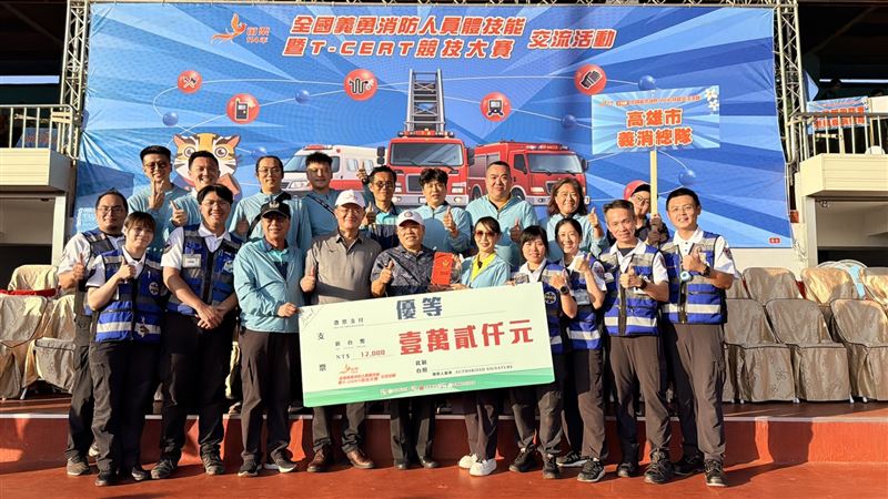 奪下第3名的好成績，背後有來自多方的負重前行，包含消防局民力科、高醫急診科、救護大隊、教官群，參賽選手才能在沒有顧慮的情況下專心比賽。（圖／高雄市義消救護大隊提供）