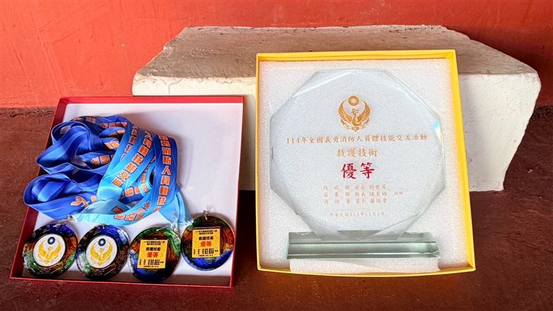 高雄市代表隊從2023年拿下慘澹的第25名後，經過2年的痛定思痛、重訂訓練方針後，2025年再次參賽拿下第3名。（圖／高雄市義消救護大隊提供）