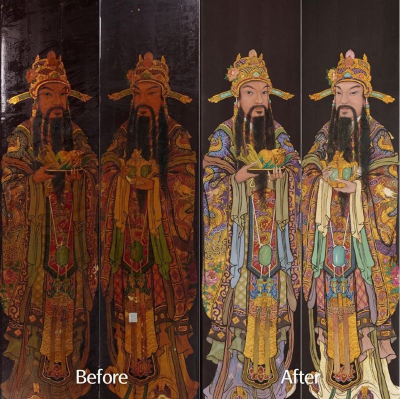 修復對比。(圖/翻攝自蔡舜任藝術文化股份有限公司粉絲專頁)