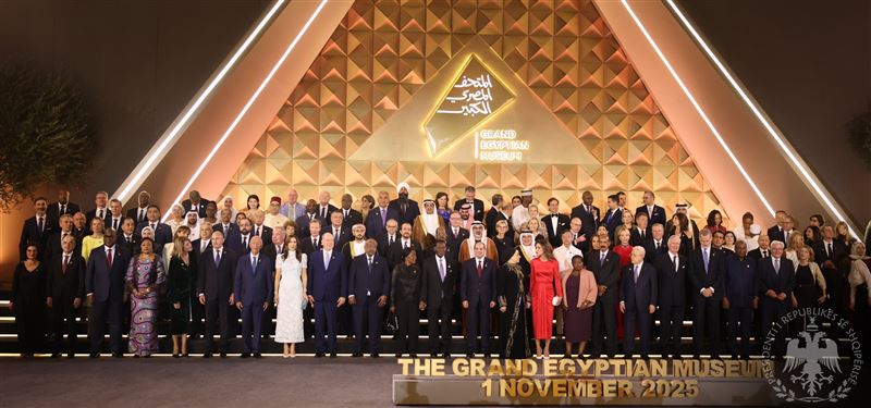 超過70國的王室成員及國家領導人，參與大埃及博物館的開幕典禮。（圖／翻攝自X平台 @BajramBegajAL）