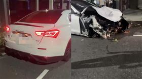 瑪莎拉蒂,台南,女騎士,車禍,車輛,肢體,台南市,南區,車禍,肇事逃逸（圖／翻攝畫面）