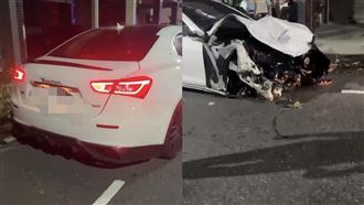 瑪莎拉蒂,台南,女騎士,車禍,車輛,肢體,台南市,南區,車禍,肇事逃逸（圖／翻攝畫面）