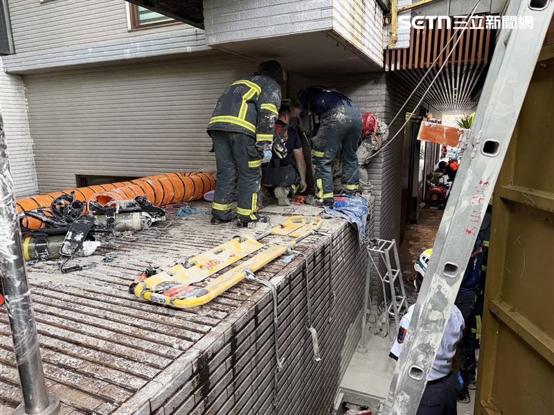 北市一對男女在清掃溫泉池時暈倒命危送醫急救。（圖／翻攝畫面）