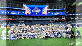 道奇連2年奪下世界大賽冠軍。（圖／翻攝自道奇推特）