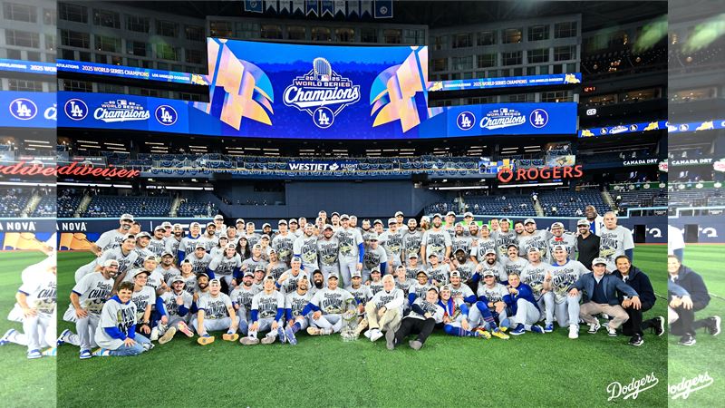 道奇拿下世界大賽冠軍，媒體預估，球員每人可分得近50萬美元。（圖／翻攝自道奇推特）