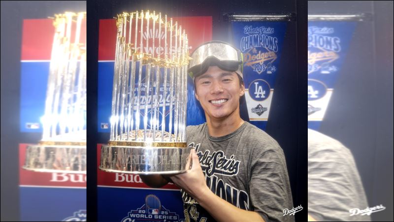 山本由伸獲選世界大賽MVP。（圖／翻攝自道奇 X）