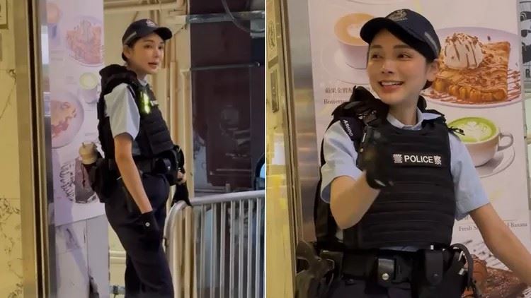 被封「仙氣女警」的梁凱程是香港執業律師，學霸背景超狂，大學時當模特兒還上過節目。（圖/翻攝threads）