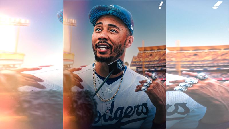 貝茲（Mookie Betts）拿下大聯盟生涯第4次世界大賽冠軍。（圖／翻攝自Yahoo Sports推特）