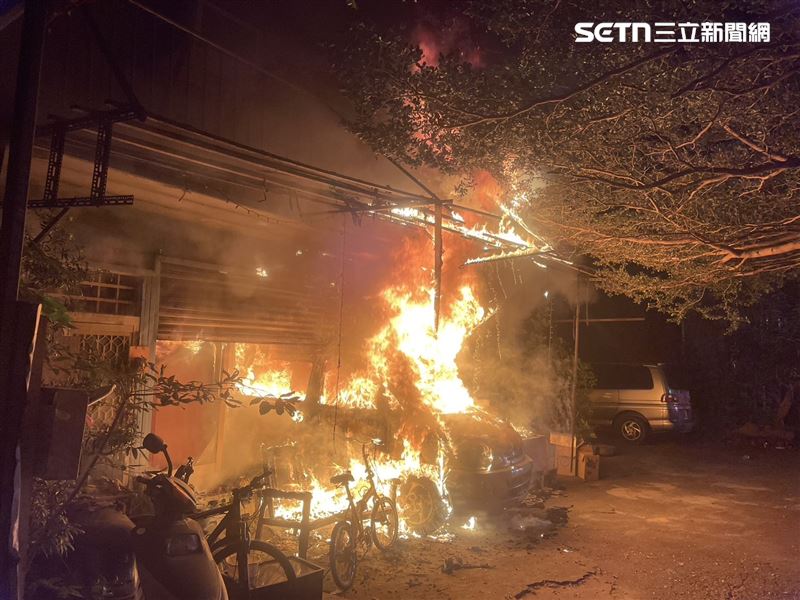 台中烏日民宅遭前房客縱火，釀母女1死1重傷慘案。（圖／翻攝畫面）
