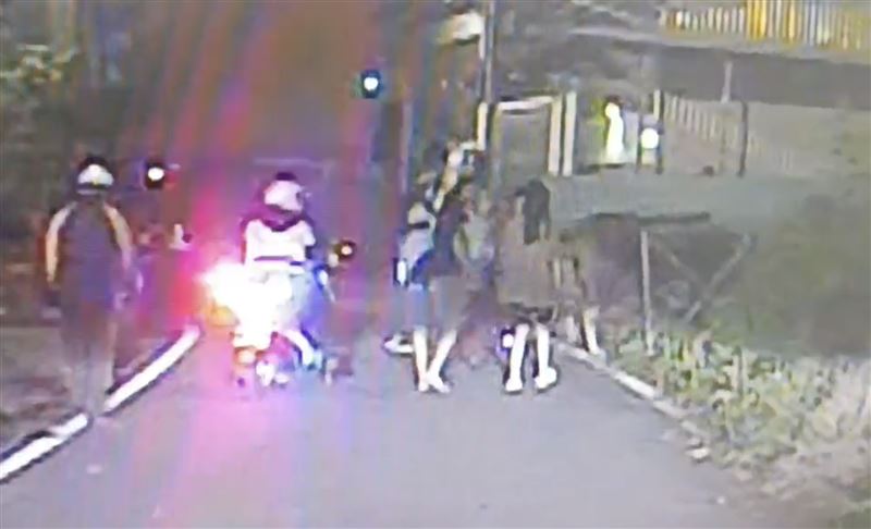 大批網友見到社群貼文後到場幫忙，一路陪伴老牛走回家。（圖／翻攝畫面）