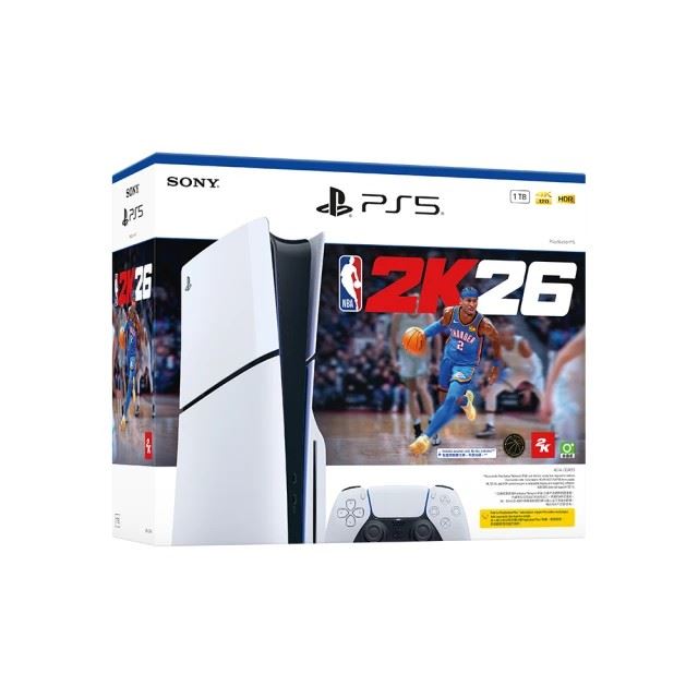 SONY New PlayStation 5光碟版主機搭配NBA 2K26組合包，優惠價14380元。（圖／品牌業者提供）