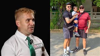 李大豐帶英國爸爸到高雄文藻外語大學詢問中文課程的事，看父親睽違50年踏進校園，感動直呼「他替自己圓夢的開始。」（圖／Ku's dream酷的夢YouTube、李大豐臉書）

