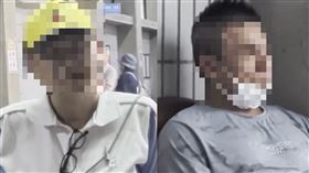 豬瘟獸醫疑雲，紀姓獸醫（黃帽）、豬農兒（中）、動保處賴姓獸醫（圖／翻攝畫面）