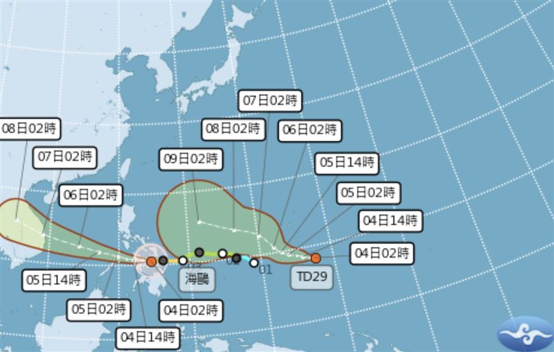 中颱海鷗朝著越南前進；準颱風鳳凰動態受關注。（圖／中央氣象署）