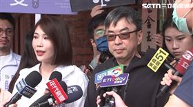 《馬郁雯宣布參選記者會》前立委段宜康陪同馬郁雯（左）出席。（圖／翻攝畫面）