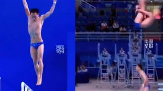 糗！中國跳水選手「垂直落水」0分影片曝