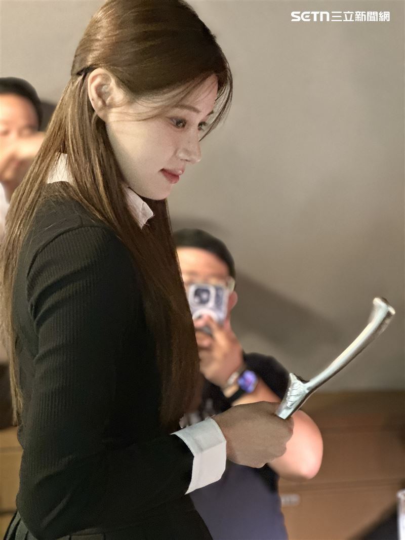 韓籍啦啦隊李藝斌來台應援。（圖／記者羅欣怡攝影）