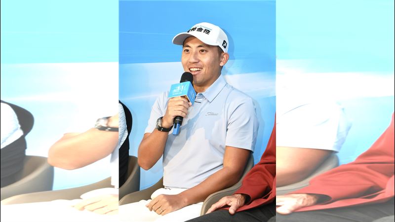 上週2025富邦長春公開賽圓滿落幕，賽前青少年傳承營「富邦 Dream Team」旅美高球選手潘政琮驚喜現身，親自指導年輕選手。（圖／富邦金控提供）