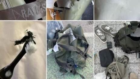 旅客控訴，下飛機後，收到一團爛行李，價值2000美元物品全毀。（圖／翻攝自Reddit@Dazzling-Fan-6526））