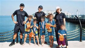 洪惇學（左1）與妻子育有3名子女，還與小三及小四生下1子、1女。（翻攝洪惇學臉書）