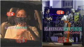 黃明志在女友Sarah的陪同下前往警局投案。（圖／《中國報》提供）