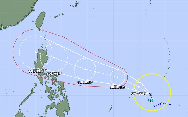 「鳳凰」恐以中颱之姿登陸菲律賓，11、12日北轉，對台灣影響最明顯的2天。（圖／翻攝自「台灣颱風論壇｜天氣特急」臉書）