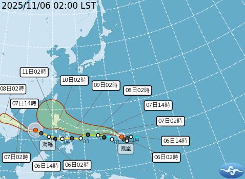 鳳凰颱風預測路徑。（圖／氣象署）