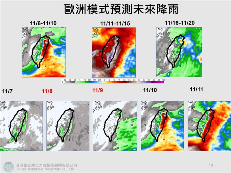 下週三至週四中午前有受颱風環流影響的機率，全台有陣雨。（圖／翻攝自賈新興臉書）