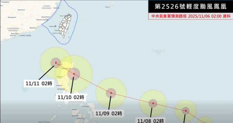 鳳凰不排除可能會相當接近臺灣帶來風雨，各地都有受影響機會。（圖／天氣風險 WeatherRisk）