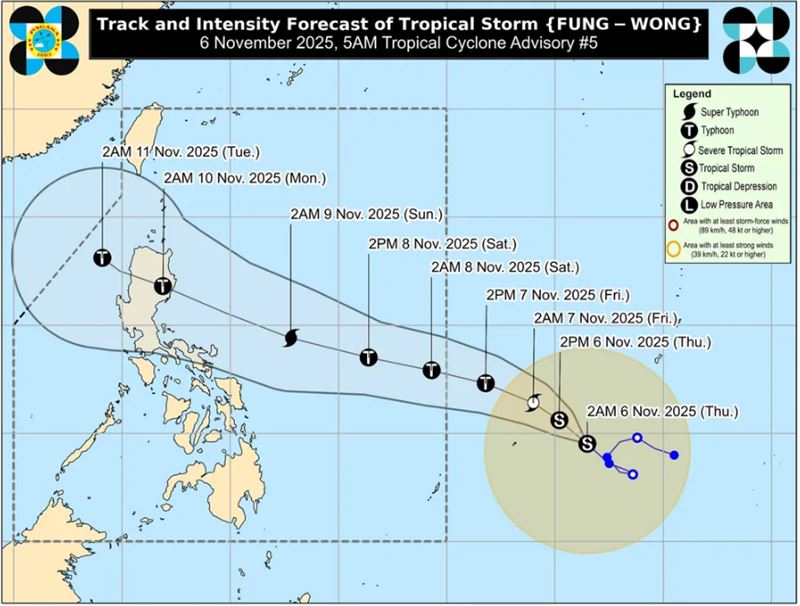 菲律賓氣象局指出，鳳凰颱風可能增強為「超級颱風」。（圖／PAGASA）