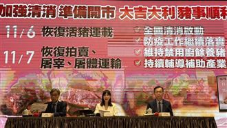 行政院舉辦院會後記者會，說明非洲豬瘟解禁（圖／記者劉秀敏攝影）