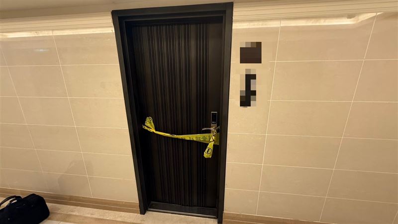 陳男疑因家產問題砍死親姊，現場拉起封鎖線。（圖／翻攝畫面）