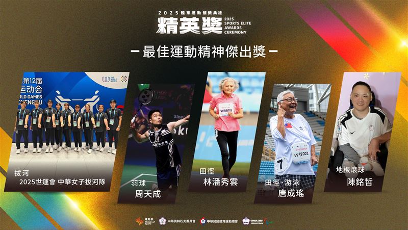 114年運動精英獎最佳運動精神傑出獎入圍名單。（圖／運動部提供）
