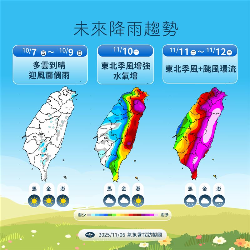 未來降雨趨勢。（圖／氣象署）