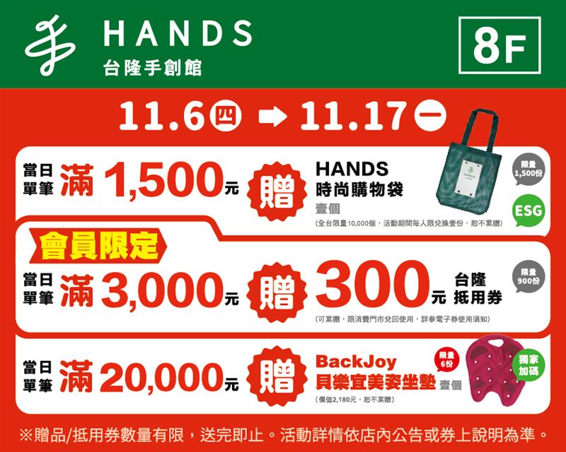 台隆手創館復興周年慶販促活動。（圖／品牌業者提供）